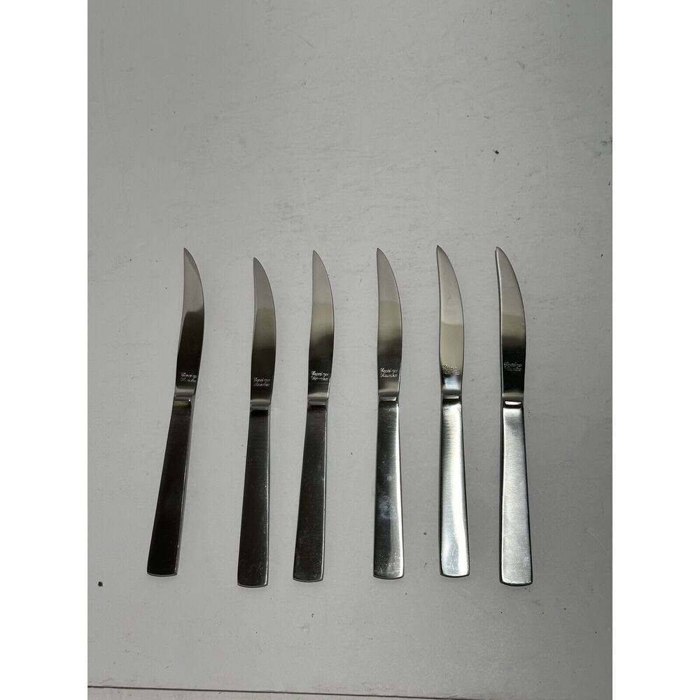 Lot‎ of 6 Pieces Capri Stainless Italy Flatware Knife Pointy Steak MCM Vintage